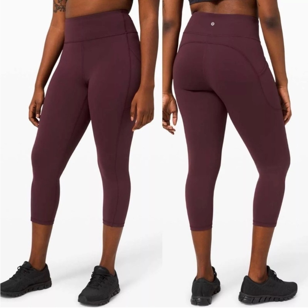 Lululemon sz 4 Invigorate High-Rise Crop 23" Cassis Burgundy Leggings Yoga